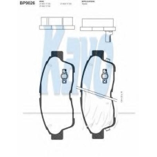 BP-9026 KAVO PARTS Комплект тормозных колодок, дисковый тормоз