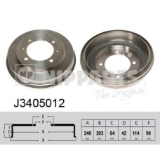 J3405012 NIPPARTS Тормозной барабан