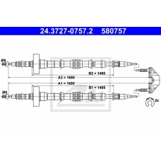 24.3727-0757.2 ATE Трос, стояночная тормозная система