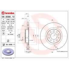 09.9366.10 BREMBO Тормозной диск