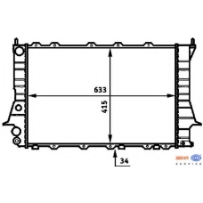 8MK 376 713-601 HELLA Радиатор, охлаждение двигателя