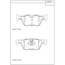 KD7443 ASIMCO Комплект тормозных колодок, дисковый тормоз