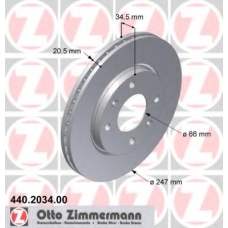 440.2034.00 ZIMMERMANN Тормозной диск