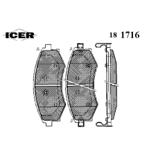 181716 ICER Комплект тормозных колодок, дисковый тормоз