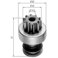 940113020028 MAGNETI MARELLI Ведущая шестерня, стартер