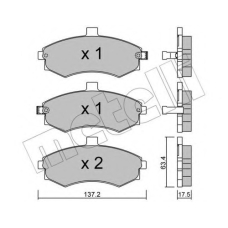 22-0504-0 METELLI Комплект тормозных колодок, дисковый тормоз
