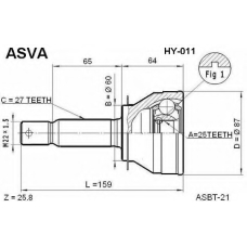 HY-011 ASVA Шарнирный комплект, приводной вал