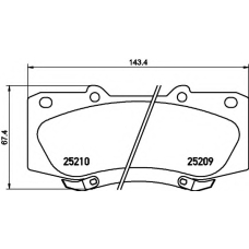 8DB 355 015-821 HELLA Комплект тормозных колодок, дисковый тормоз