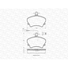 363702160410 MAGNETI MARELLI Комплект тормозных колодок, дисковый тормоз